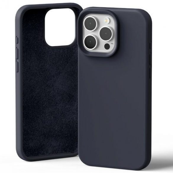 Husă din silicon Mercury pentru iPhone 16 Pro Max - albastru marin