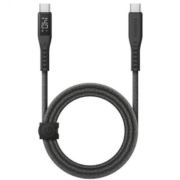 ENERGEA kabel Flow USB-C - USB-C Afișaj digital 1,5 m czarny/negru 240W 5A PD Încărcare rapidă