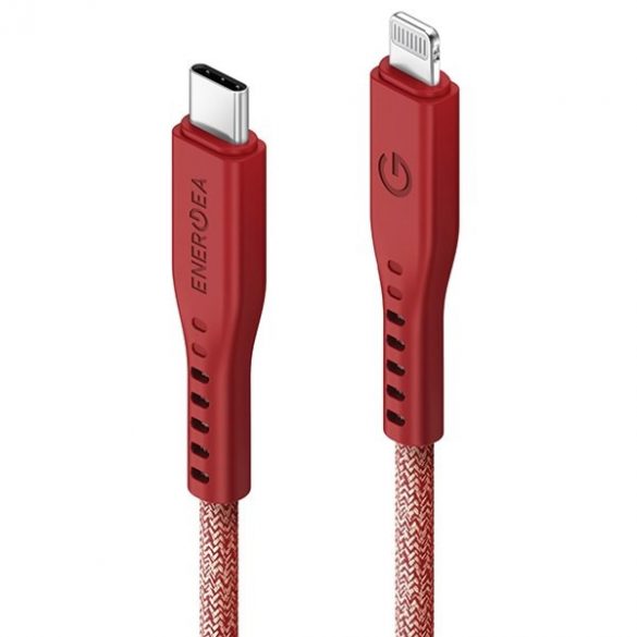 ENERGEA kabel Flow USB-C - Lightning C94 MFI 1,5m czerwony/roșu 60W 3A PD Încărcare rapidă