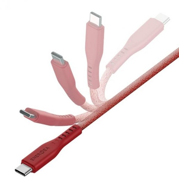 ENERGEA kabel Flow USB-C - Lightning C94 MFI 1,5m czerwony/roșu 60W 3A PD Încărcare rapidă