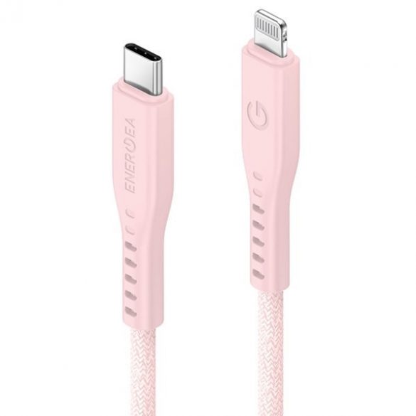 ENERGEA kabel Flow USB-C - Lightning C94 MFI 1,5m rożowy/roz 60W 3A PD Încărcare rapidă