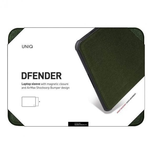 Husa pentru laptop UNIQ etui Dfender 15" zielony/verde kaki