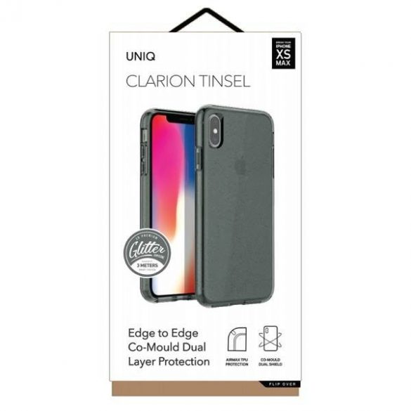 Husă UNIQ etui Clarion Tinsel iPhone Xs Max czarny/vapor smoke