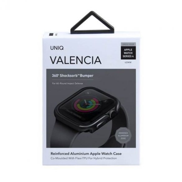 UNIQ și Valencia Apple Watch Series 4/5/6/SE 40mm. szary/gunmetal gri