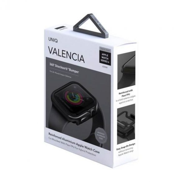 UNIQ și Valencia Apple Watch Series 4/5/6/SE 40mm. szary/gunmetal gri