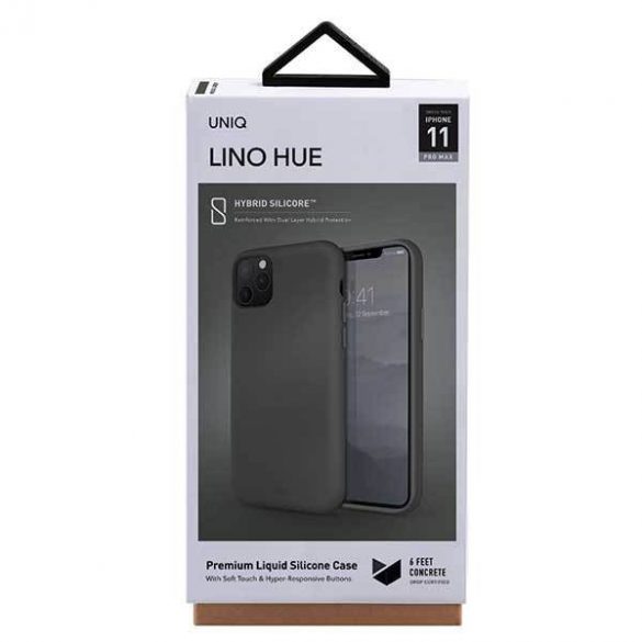 Carcasa UNIQ etui Lino Hue iPhone 11 Pro Max szary/moss gri