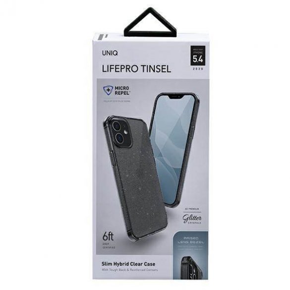 Husă UNIQ etui LifePro Tinsel pentru iPhone 12 mini 5,4 inchi, fumurii/vapor