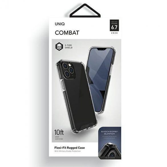 Carcasa UNIQ etui Combat pentru iPhone 12 Pro Max 6,7" negru de fum