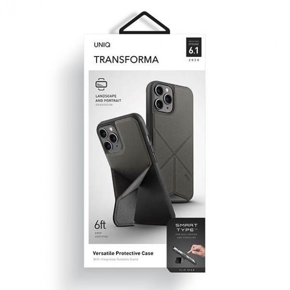 Husă UNIQ etui Transforma iPhone 12/12 Pro 6,1" szary/gri cărbune