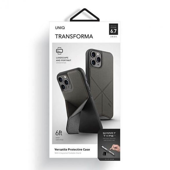 Husa UNIQ etui Transforma iPhone 12 Pro Max 6,5" szary/gri cărbune