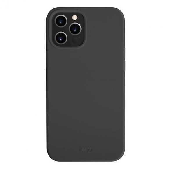 UNIQ etui Lino Hue Husă antimicrobiană pentru iPhone 12 Pro Max 6,7 inchi, neagră/cerneală