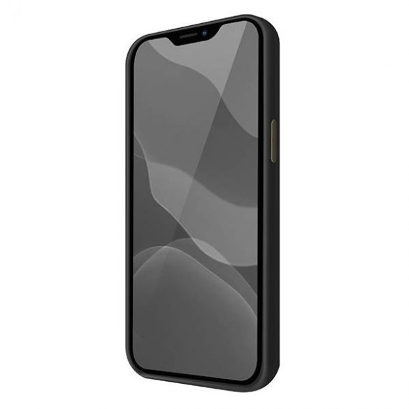 UNIQ etui Lino Hue Husă antimicrobiană pentru iPhone 12 Pro Max 6,7 inchi, neagră/cerneală