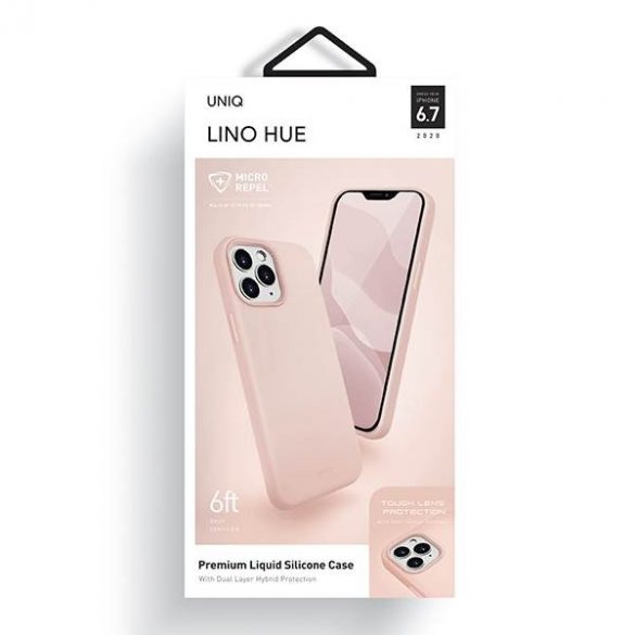 Carcasă antimicrobiană UNIQ Lino Hue pentru iPhone 12 Pro Max 6,7" rożowy/roz blush