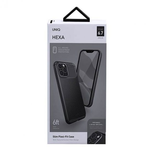 Husă UNIQ etui Hexa iPhone 12 Pro Max 6,7" neagră neagră/midnight