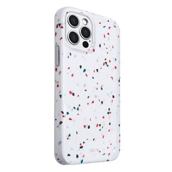 Carcasa UNIQ etui Coehl Terrazzo iPhone 12/12 Pro 6,1" biały/alb natural