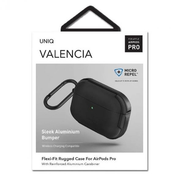 UNIQ etui Valencia AirPods Pro czarny/midnight black Antimicrobian