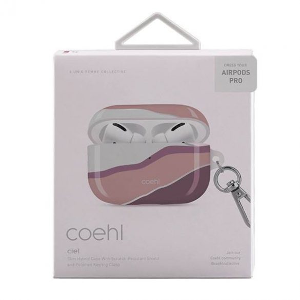 Husă UNIQ și Coehl Ciel AirPods Pro roz apus/roz apus