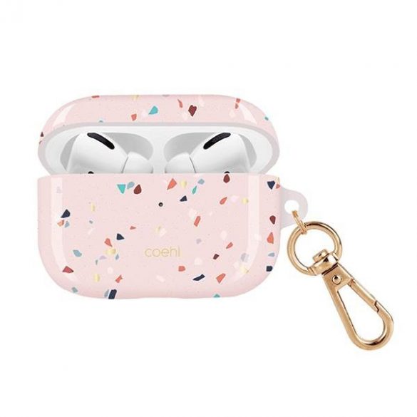 Husă UNIQ și Coehl Terrazzo AirPods Pro rożowy/roz blush