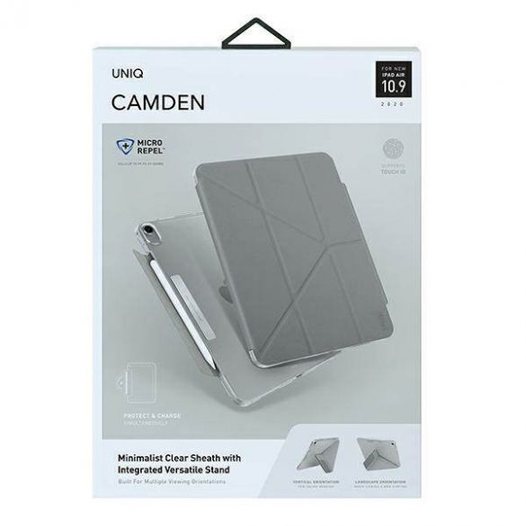 Carcasă antimicrobiană UNIQ etui Camden iPad Air 10,9" (2020) szary/fossil grey