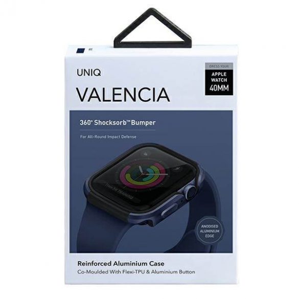 UNIQ și Valencia Apple Watch Series 4/5/6/SE 40mm. niebieski/albastru atlantic