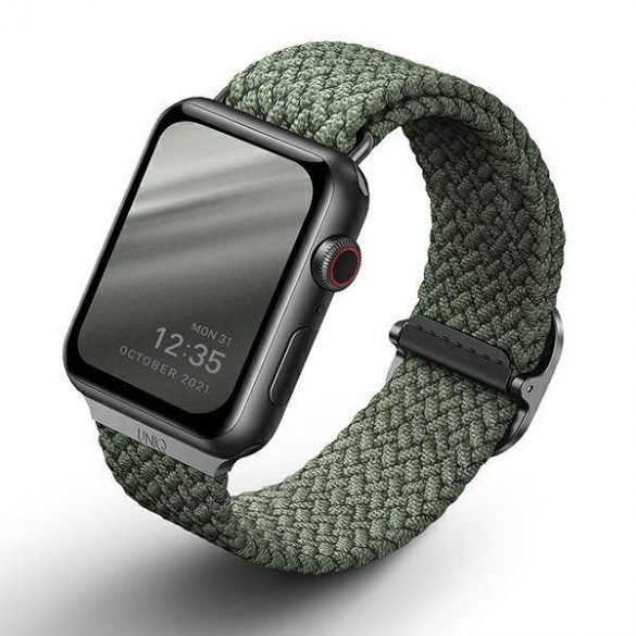 UNIQ pasek Aspen Apple Watch 40/38/41mm Seria 1/2/3/4/5/6/7/8/9/SE/SE2 Zielony împletit/verde chiparos