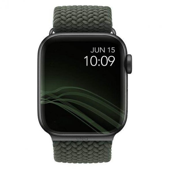 UNIQ pasek Aspen Apple Watch 40/38/41mm Seria 1/2/3/4/5/6/7/8/9/SE/SE2 Zielony împletit/verde chiparos