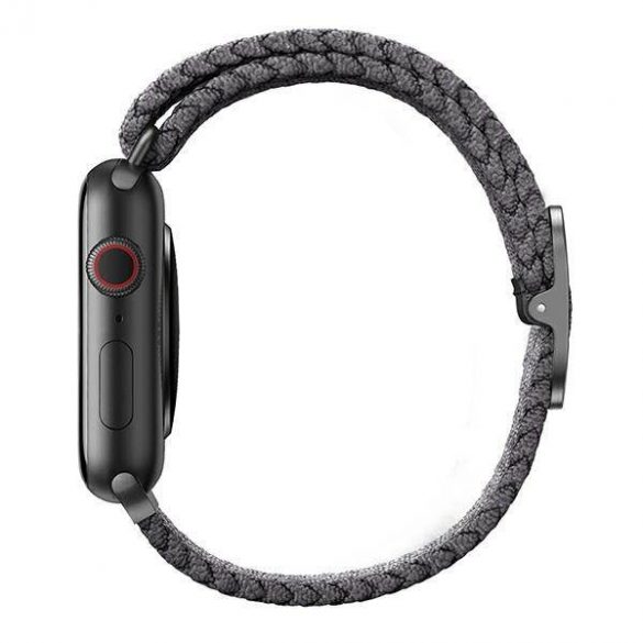 UNIQ pasek Aspen Apple Watch 40/38/41mm Seria 1/2/3/4/5/6/7/8/9/SE/SE2 împletit szary/granit gri