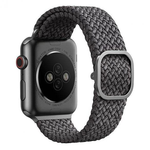 UNIQ pasek Aspen Apple Watch 40/38/41mm Seria 1/2/3/4/5/6/7/8/9/SE/SE2 împletit szary/granit gri