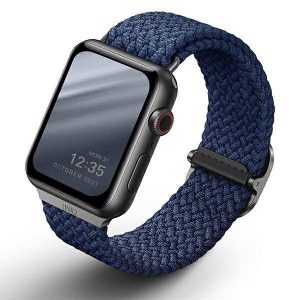 UNIQ pasek Aspen Apple Watch 40/38/41mm Seria 1/2/3/4/5/6/7/8/9/SE/SE2 Impletit niebieski/oxford albastru