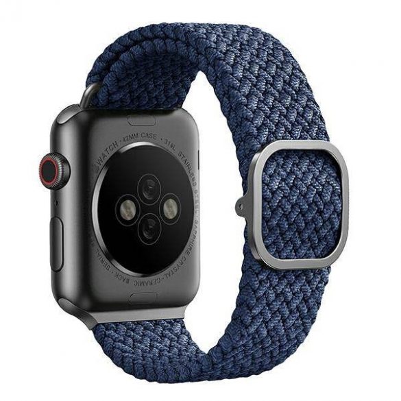 UNIQ pasek Aspen Apple Watch 40/38/41mm Seria 1/2/3/4/5/6/7/8/9/SE/SE2 Impletit niebieski/oxford albastru