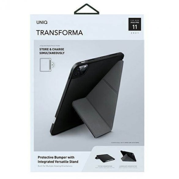 UNIQ etui Transformă iPad Pro 11" (2021) Husă neagră antimicrobiană czarny/abanos