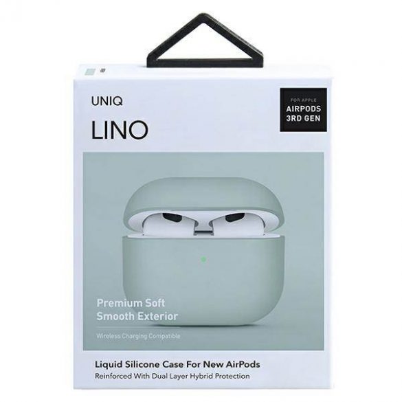 UNIQ și Lino AirPods 3 gen. Carcasă din silicon zielony/verde mentă