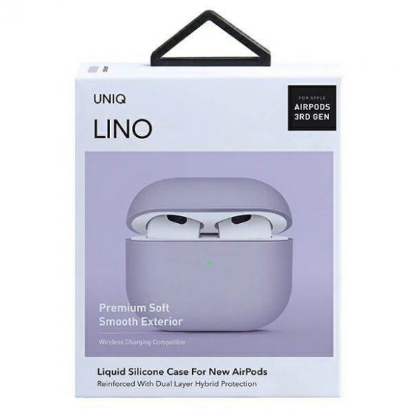 UNIQ și Lino AirPods 3 gen. Carcasă din silicon lawendowy/lavandă