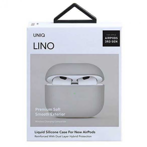 UNIQ și Lino AirPods 3 gen. Carcasă din silicon beżowy/bej