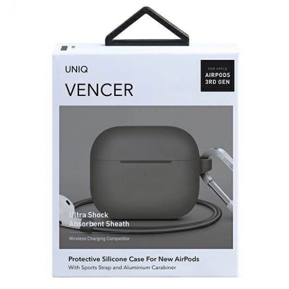 UNIQ și Vencer AirPods 3 gen. Carcasă din silicon beżowy/nisip închis