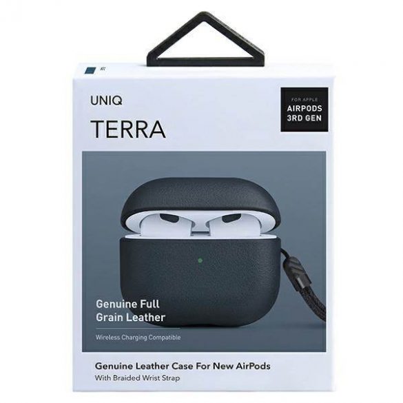 UNIQ etui Terra AirPods 3 gen. Carcasa din piele naturala niebieski/albastru nautic