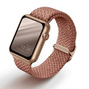 UNIQ pasek Aspen Apple Watch 44/42/45 mm Seria 1/2/3/4/5/6/7/8/9/SE/SE2 împletit różowy/roz grapefruit