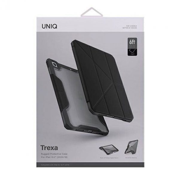 UNIQ etui Trexa iPad 10.2" 2021/2020/ 2019 Husă antimicrobiană czarny/neagră