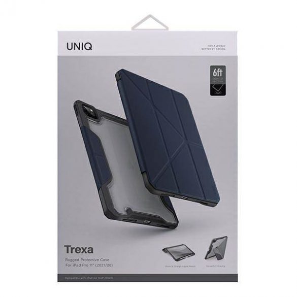 UNIQ etui Trexa iPad Pro 11" 2021/2020 Husă antimicrobiană niebieski/albastru