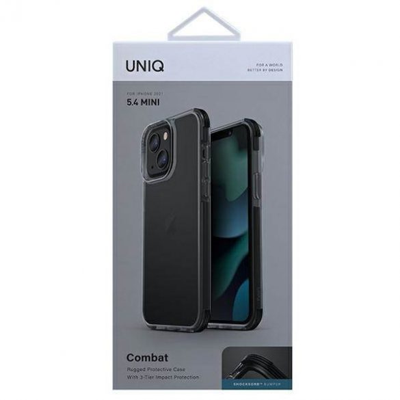 Husă UNIQ etui Combat pentru iPhone 13 mini 5,4" czarny/negru fum