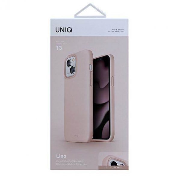 UNIQ etui Lino iPhone 13 / 14 / 15 6,1" rożowy/roz blush