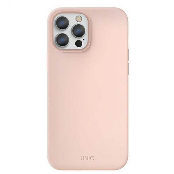 Husă UNIQ etui Lino iPhone 13 Pro / 13 6,1" rożowy/roz blush