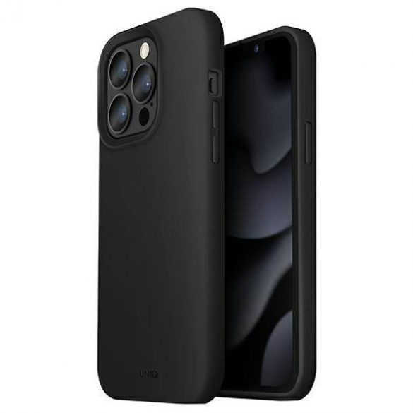 Carcasa UNIQ etui Lino pentru iPhone 13 Pro Max 6,7" negru cu cerneală/cerneală