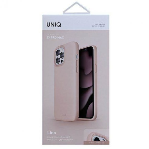 Husă UNIQ și Lino pentru iPhone 13 Pro Max de 6,7" rożowy/roz blush