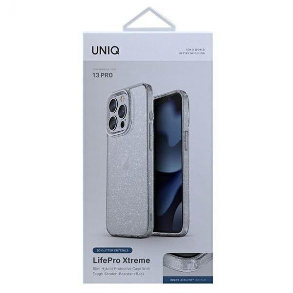 Husă UNIQ etui LifePro Xtreme iPhone 13 Pro / 13 6,1" przezroczysty/tinsel lucent