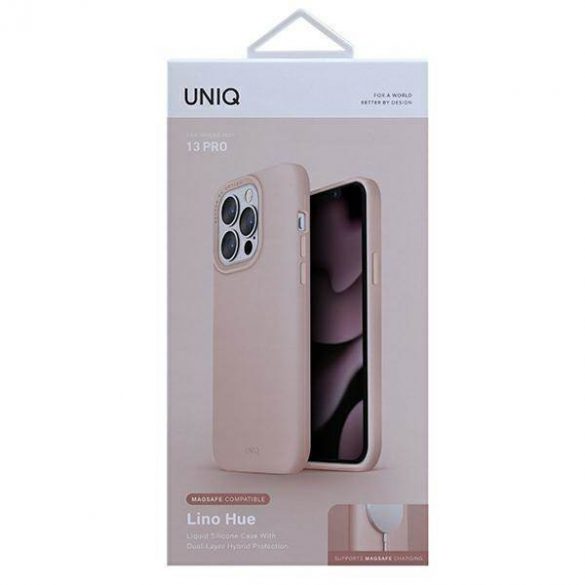 UNIQ și Lino Hue Husă MagSafe pentru iPhone 13 Pro / 13 6,1" rożowy/roz blush