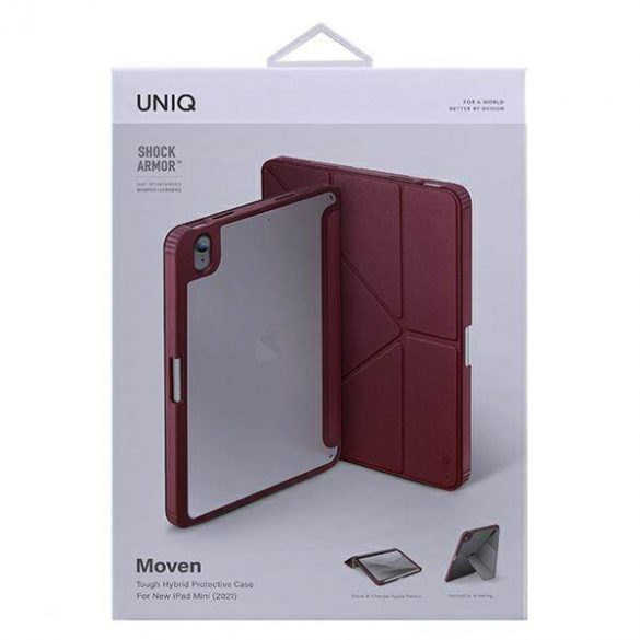 UNIQ etui Moven iPad Mini (2021) Husă antimicrobiană bordowy/visiniu