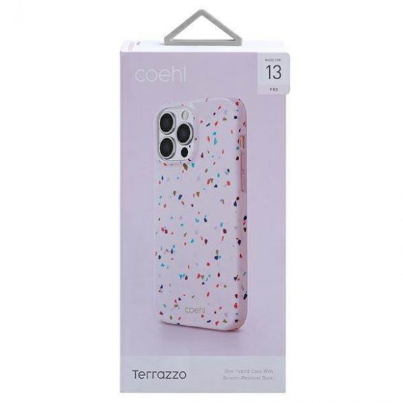 UNIQ etui Coehl Terrazzo husă pentru iPhone 13 Pro / 13 6,1" rożowy/roz blush