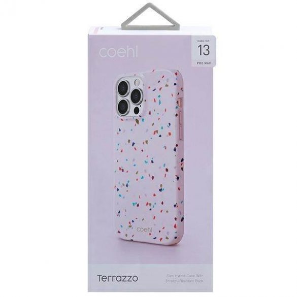 UNIQ etui Coehl Terrazzo Husă pentru iPhone 13 Pro Max 6,7" rożowy/roz blush