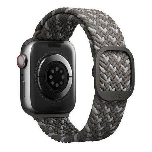 UNIQ pasek Aspen Apple Watch 44/42/45 mm Seria 1/2/3/4/5/6/7/8/9/SE/SE2 împletit DE szary/pebble grey